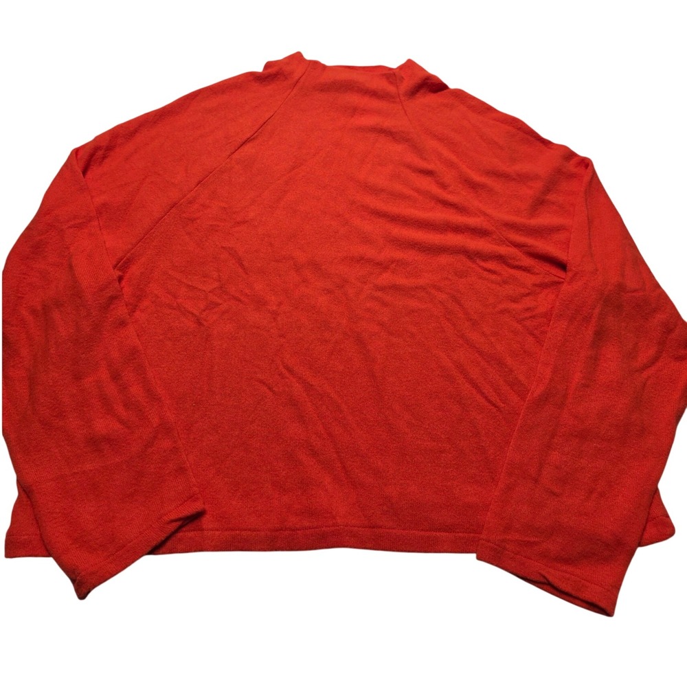 HM Womens Red Mock Neck Raglan Long Sleeve Viscose Blend Sweater Size M